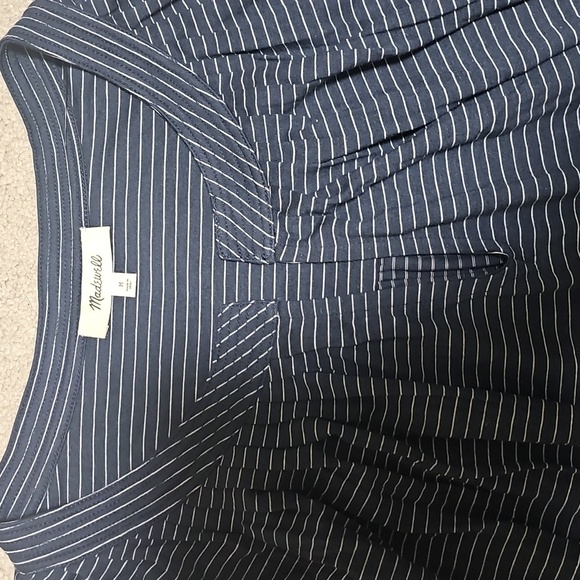 Madewell Striped Navy Blue Women's Top - Picture 2 of 4